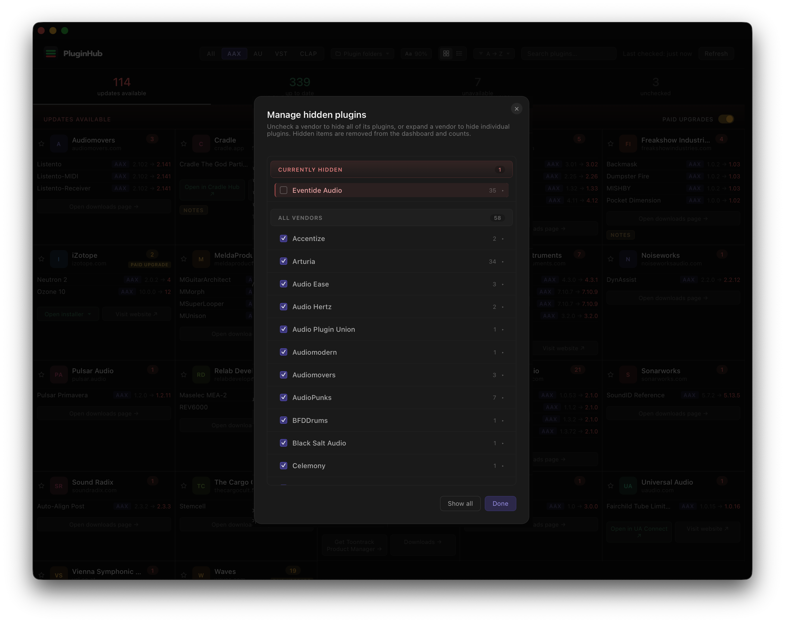 PluginHub — hidden plugins view