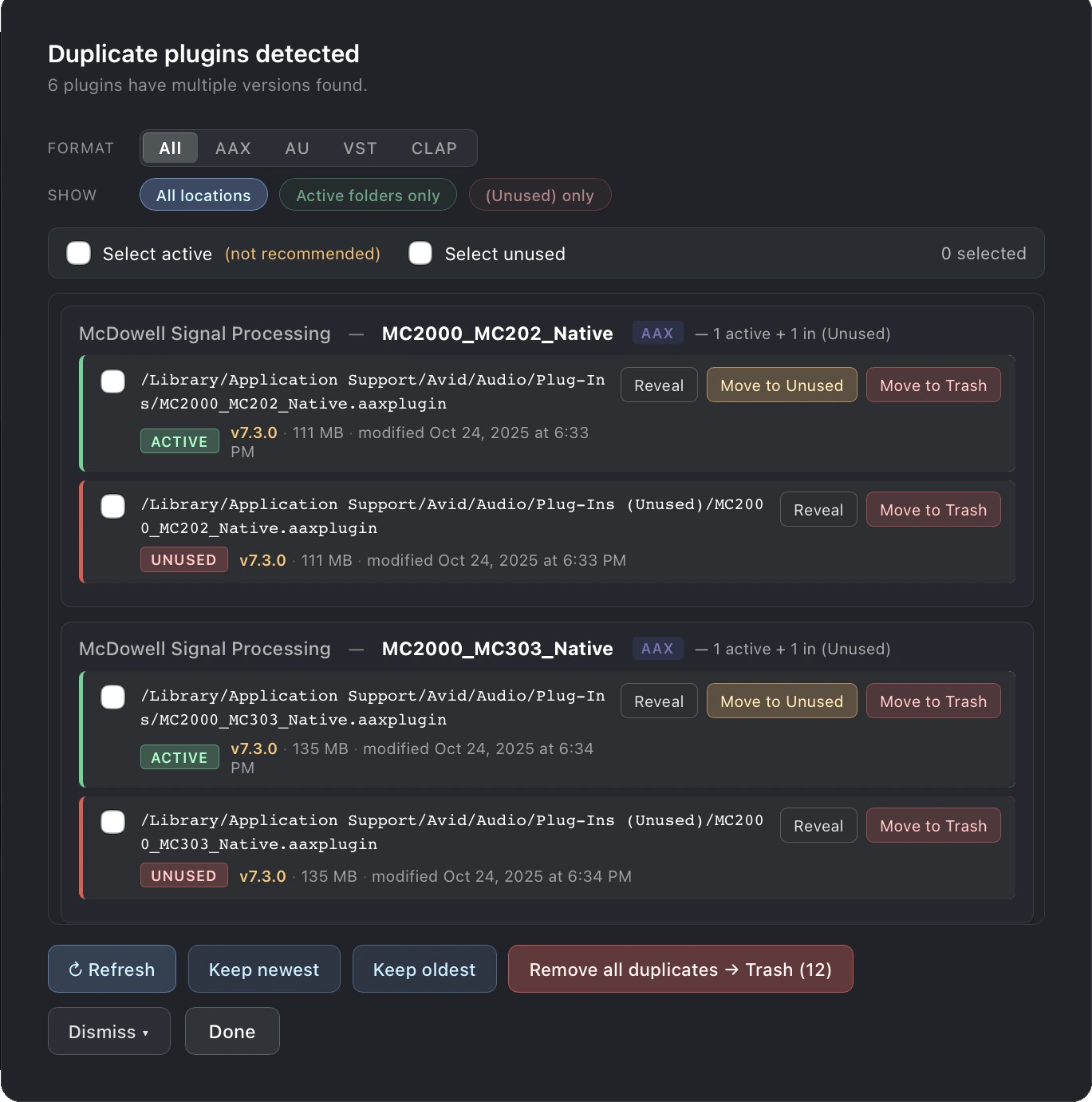 Duplicate plugins window
