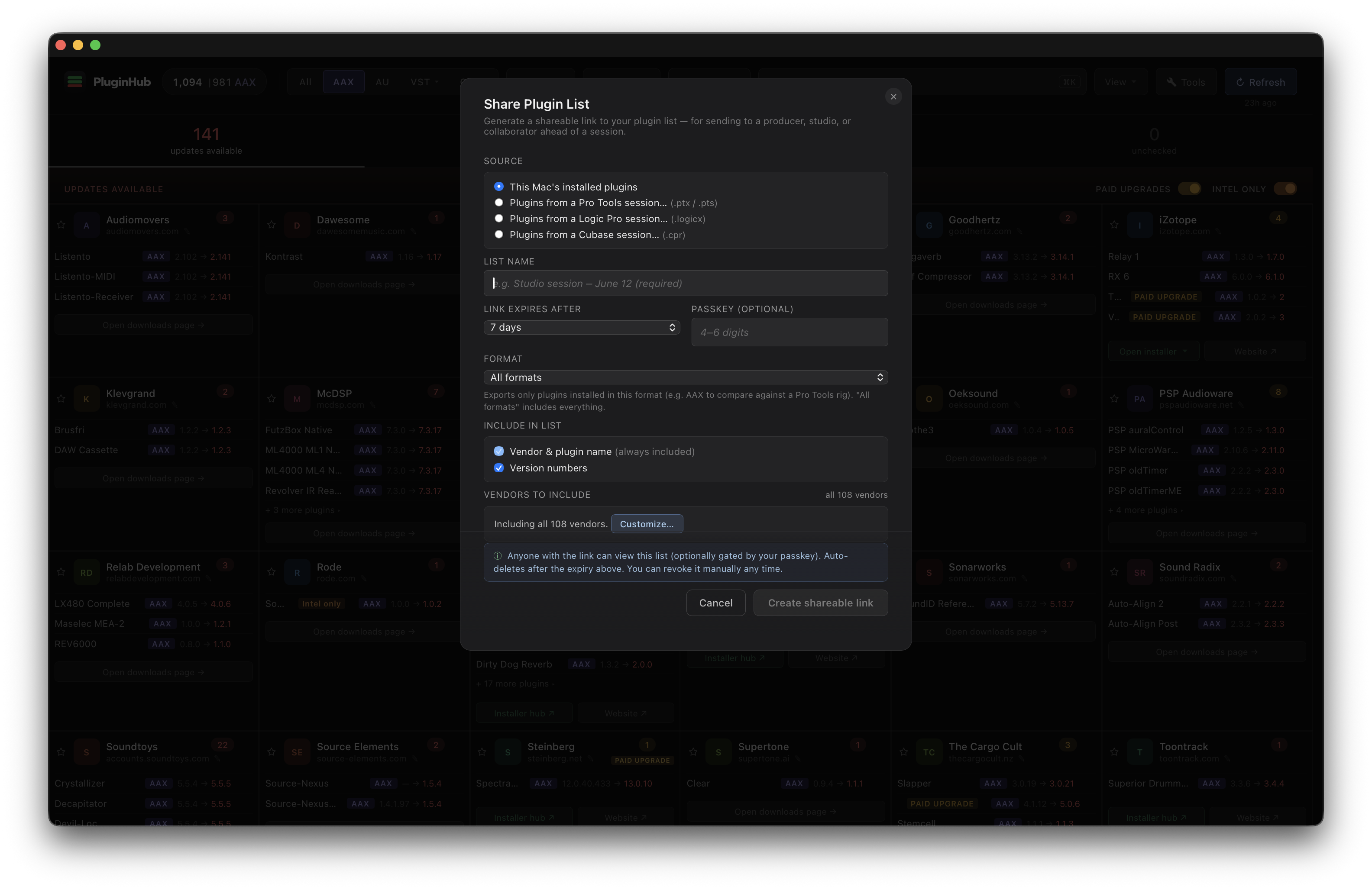 PluginHub — share plugin list view