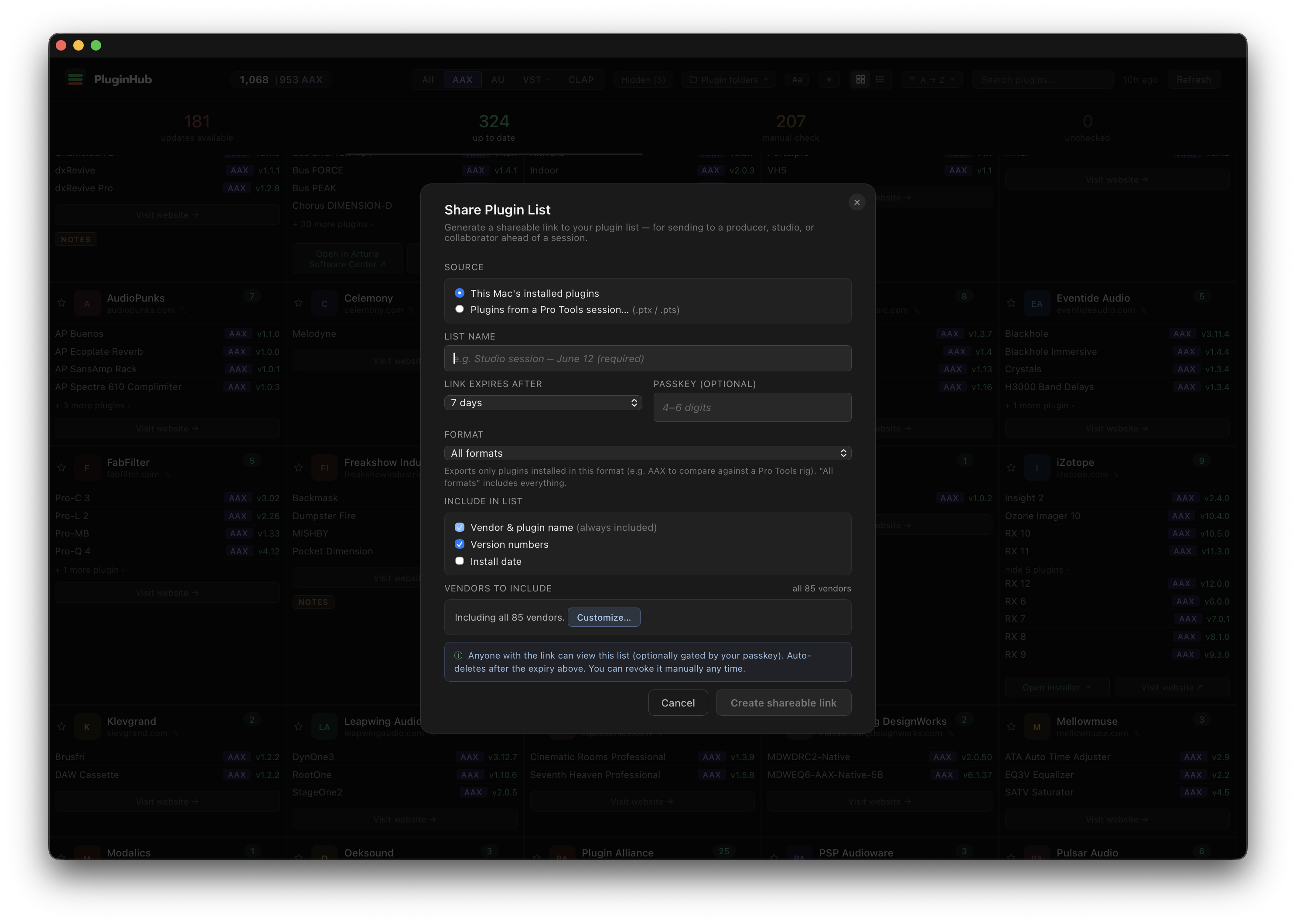 PluginHub — share plugin list view